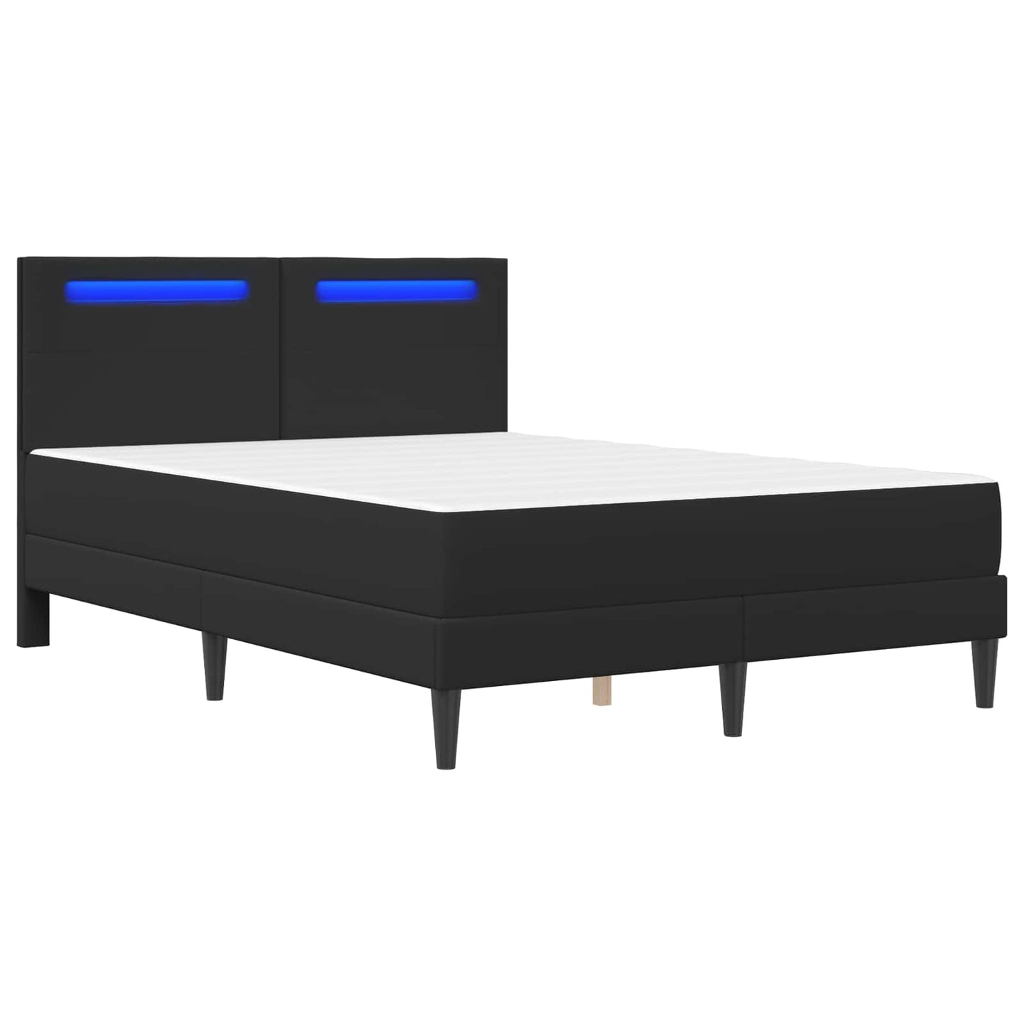 Ágykeret LED szalagokkal fejtámlával 2 pcs Műbőr
