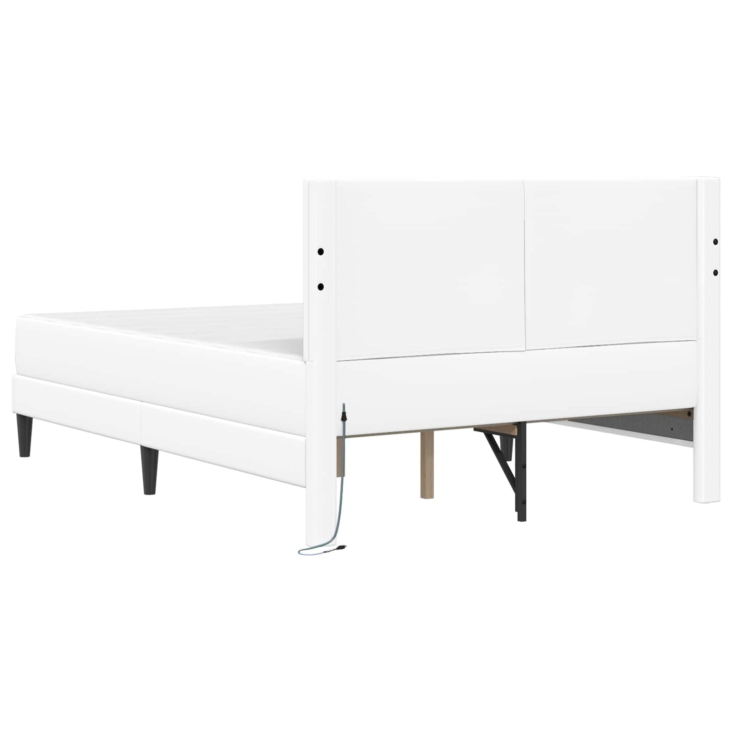 Ágykeret LED szalagokkal fejtámlával 2 pcs Műbőr