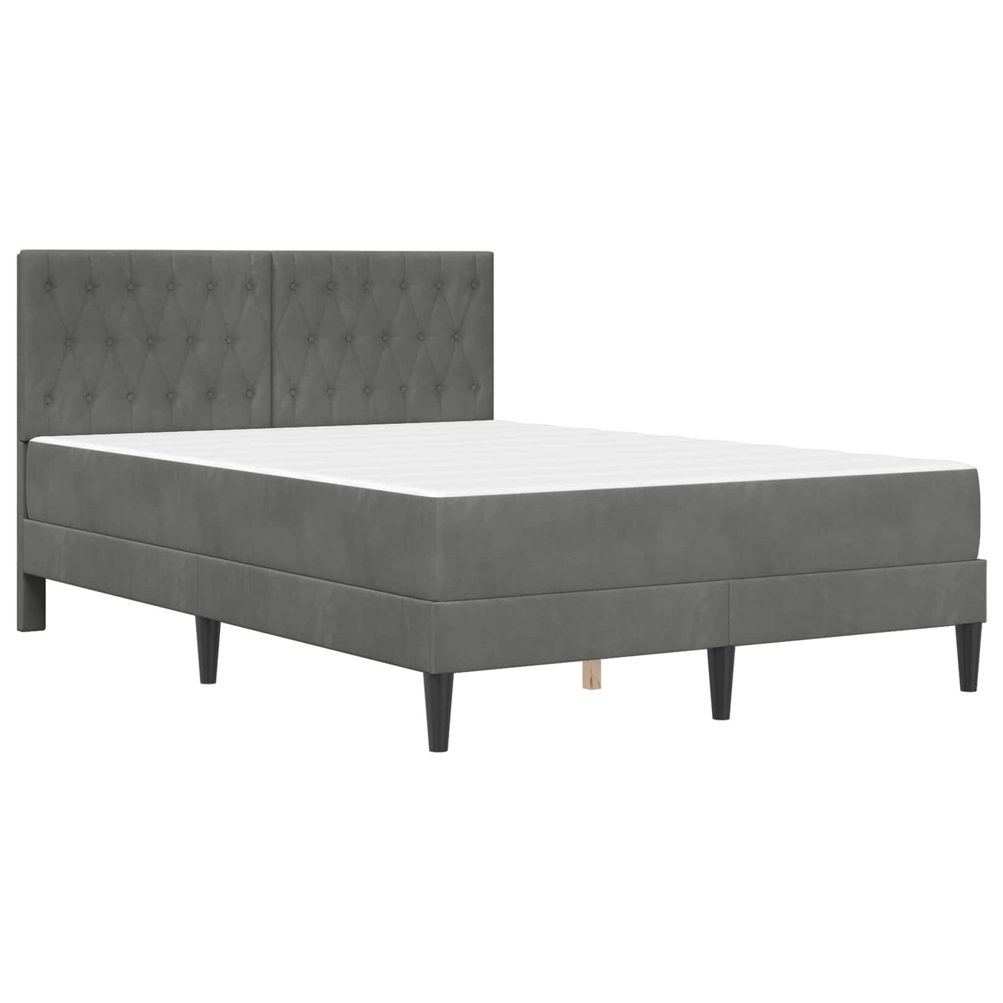 Ágykeret matraccal fejtámlával Sötétszürke 120 x 200 cm Bársony