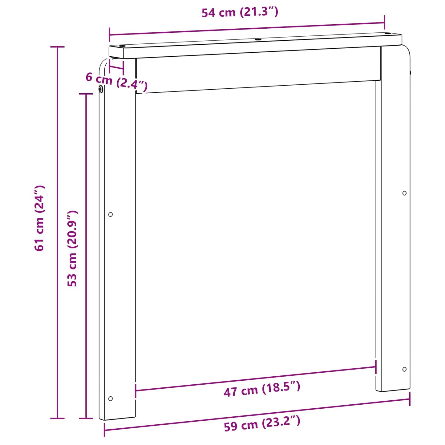 Kartámasz modul 2 db Fehér 59 x 6 x 61 cm Tömör Akácfa