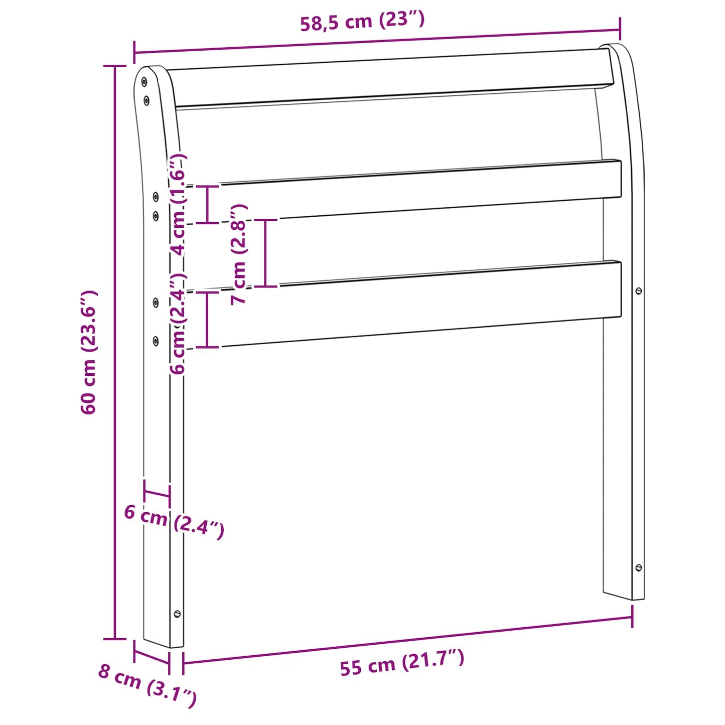 Kartámasz modul 2 db Fehér 58,5 x 8,5 x 60 cm Tömör Akácfa