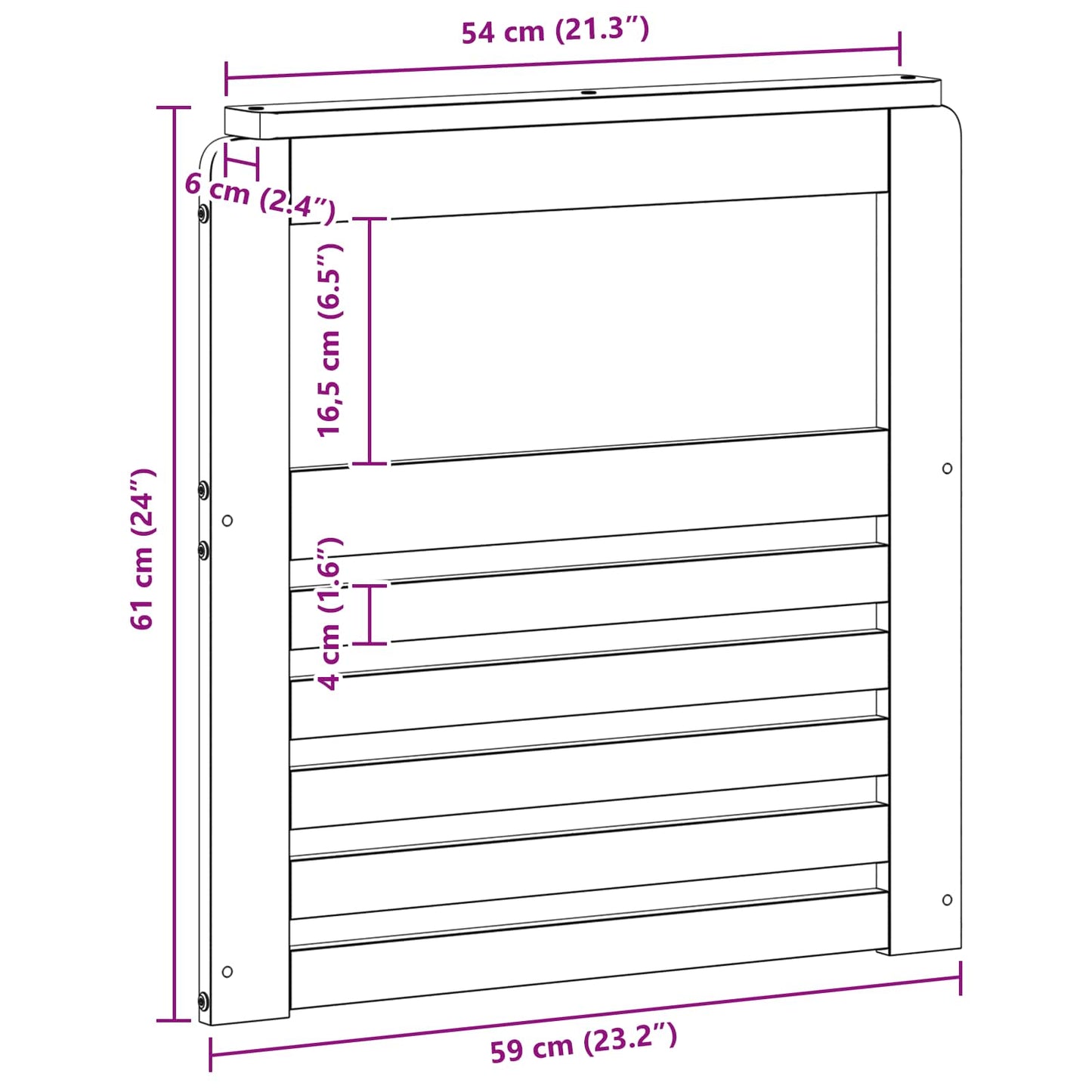 Kartámasz modul 2 db Fehér 59 x 6 x 61 cm Tömör Akácfa
