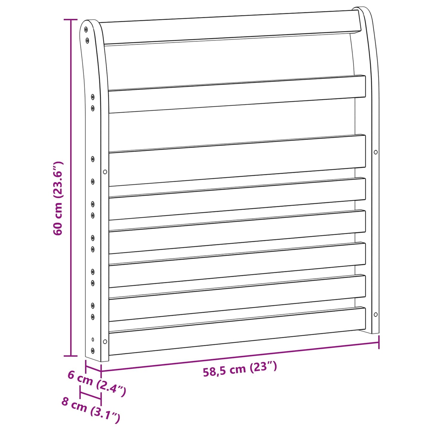 Kartámasz modul 2 db Fehér 58,5 x 8 x 60 cm Tömör Akácfa