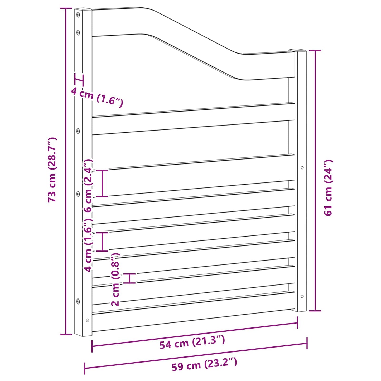 Kartámasz modul 2 db Fehér 59 x 4 x 73 cm Tömör Akácfa