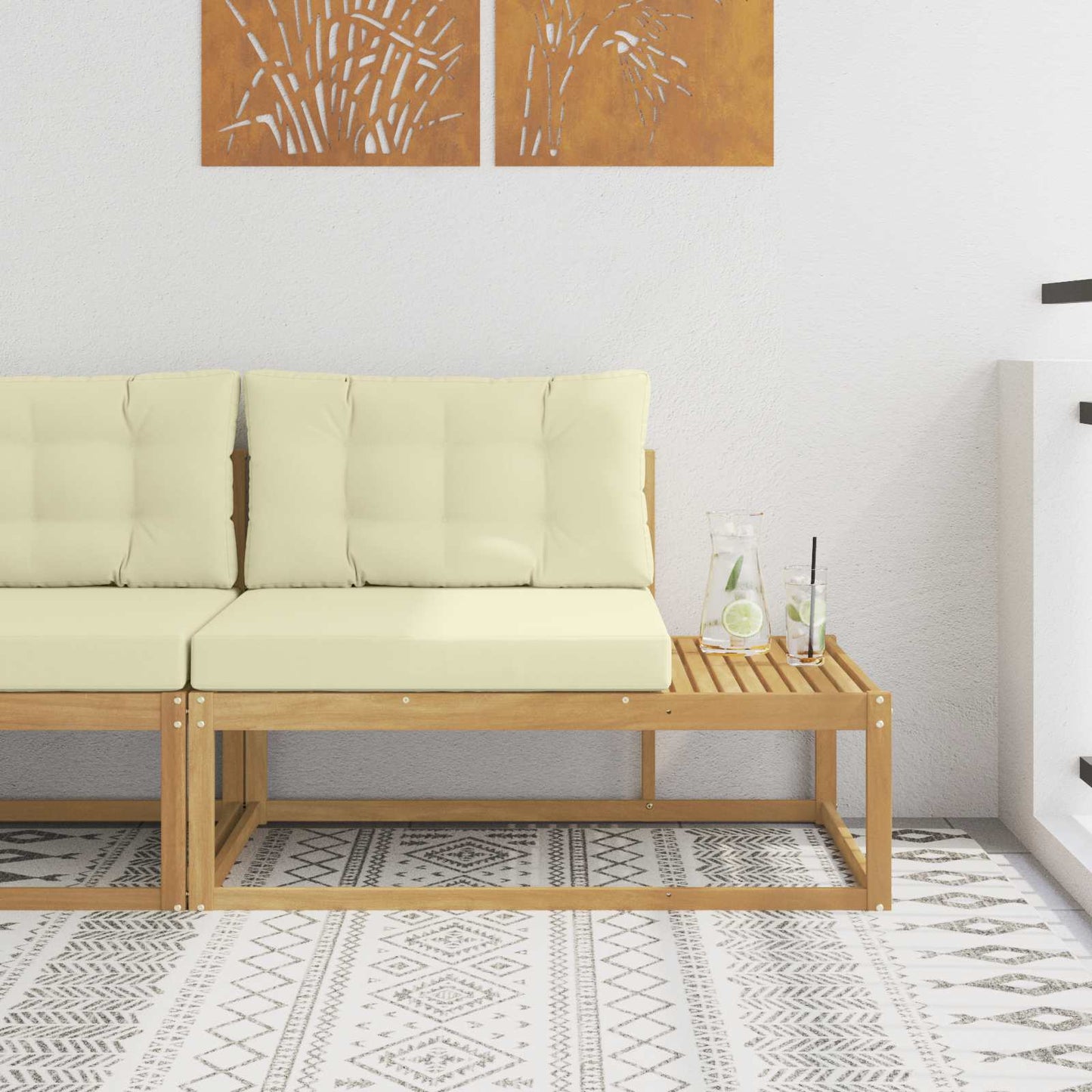 Kültéri végleges kanapé Fehér 115 x 83 x 73 cm Poliészter