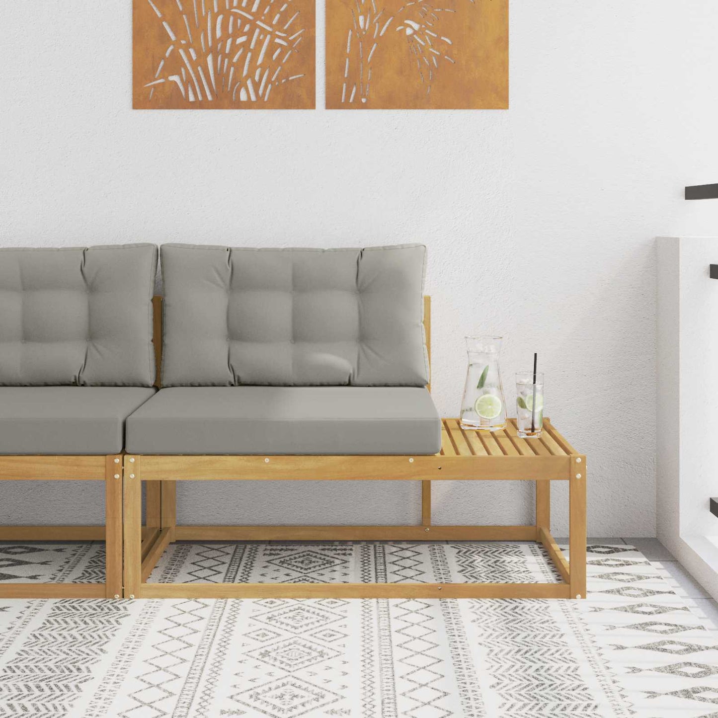 Kültéri végleges kanapé Fehér 115 x 83 x 73 cm Poliészter