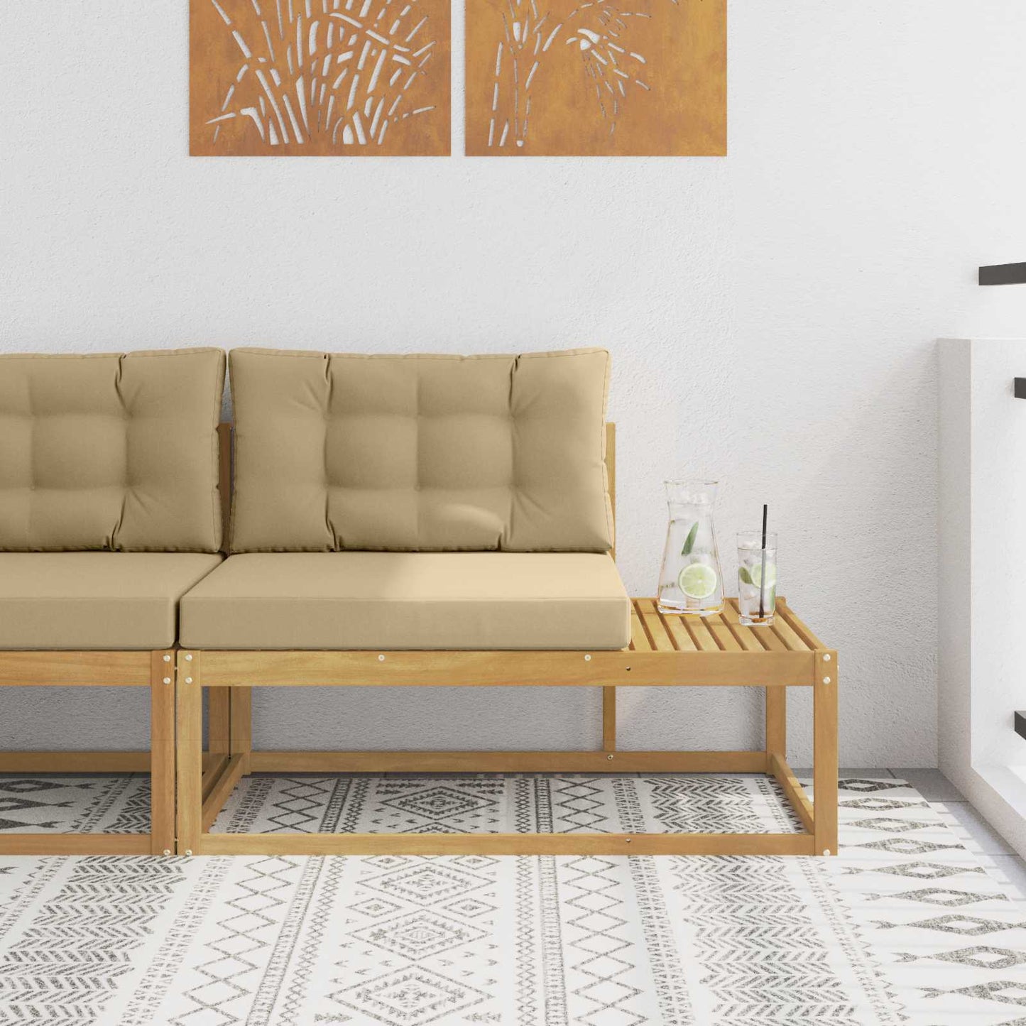 Kültéri végleges kanapé Fehér 115 x 83 x 73 cm Poliészter
