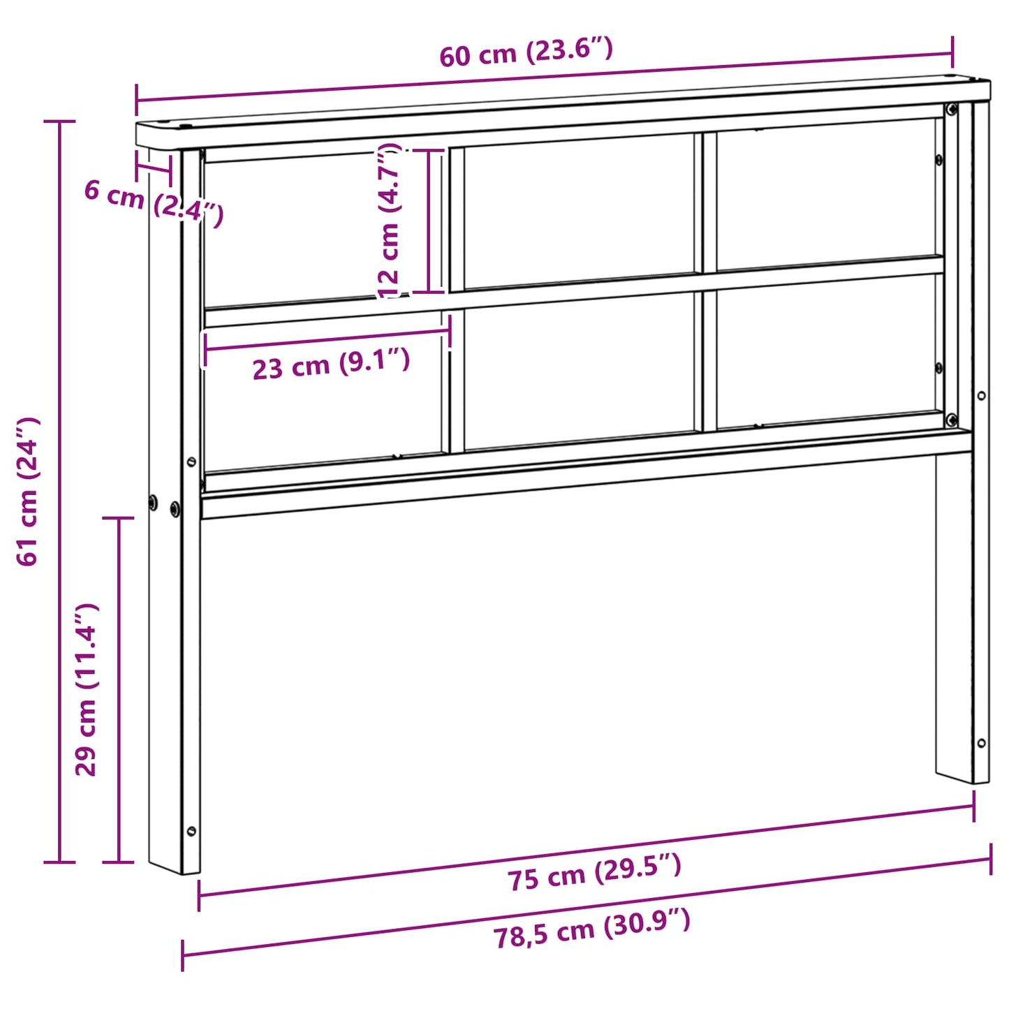 Kartámasz modul 2 db Fehér 80 x 6 x 61 cm Tömör Akácfa
