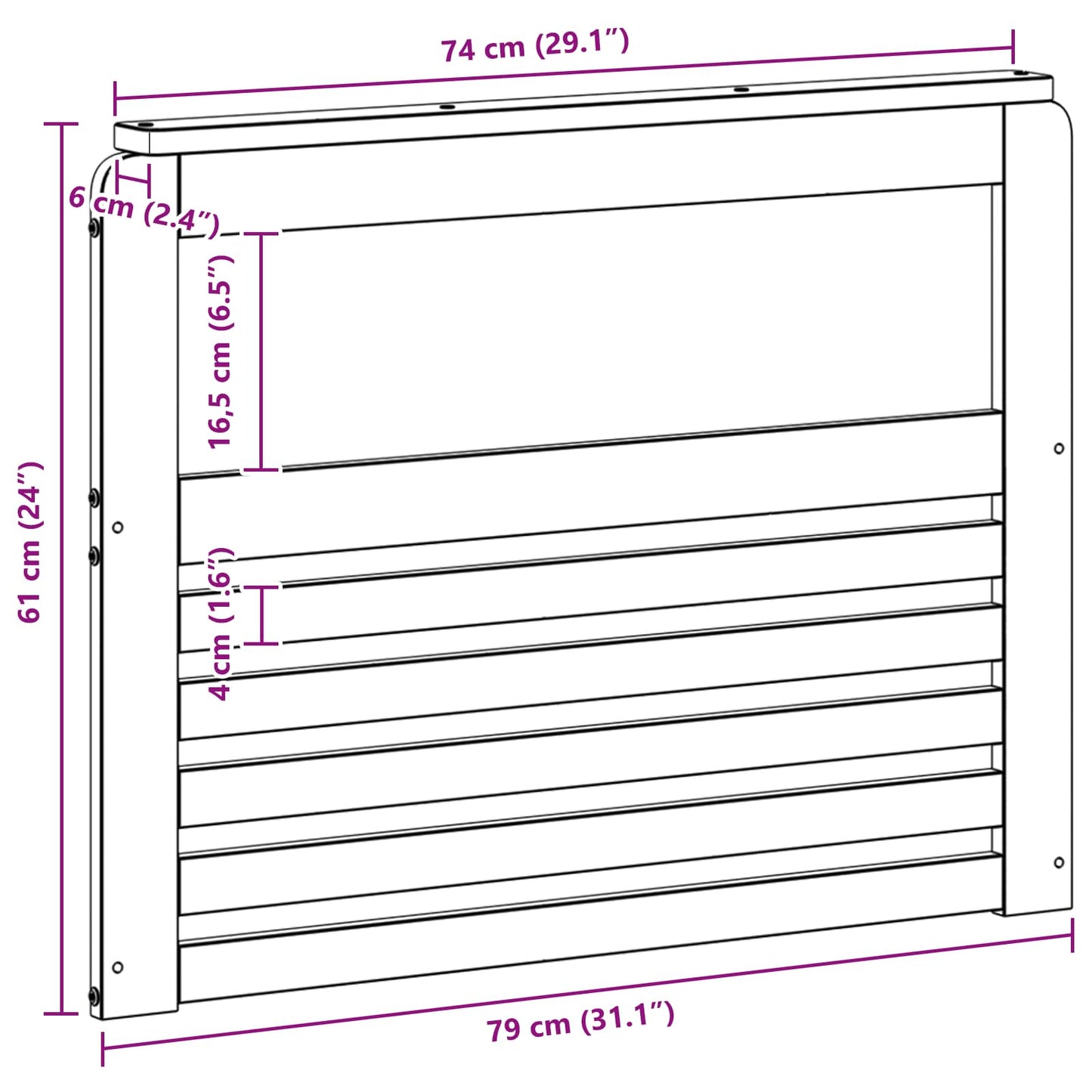 Kartámasz modul 2 db Fehér 79 x 6 x 61 cm Tömör Akácfa