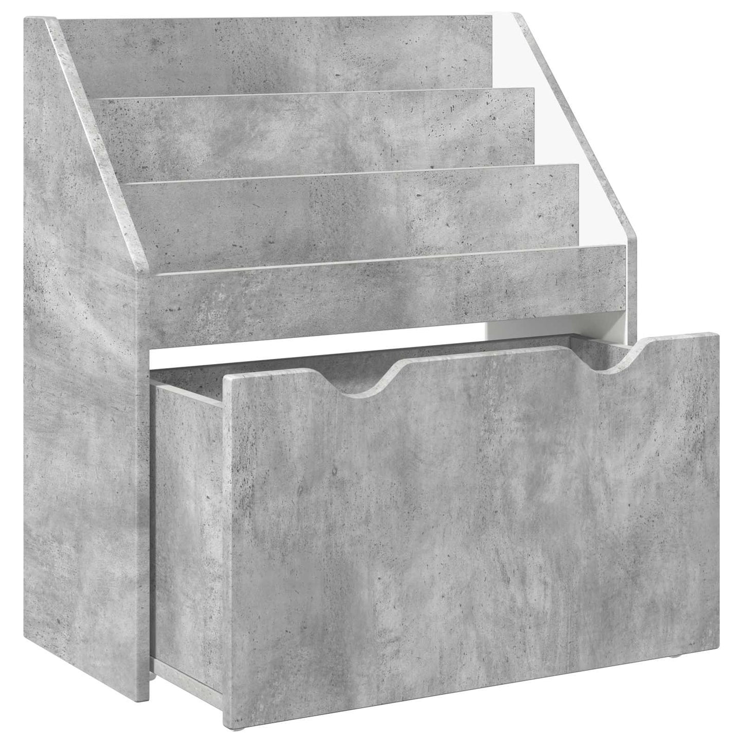 Gyerek Könyvespolc Beton Szürke 60 x 29,5 x 69 cm Szerelt Fa