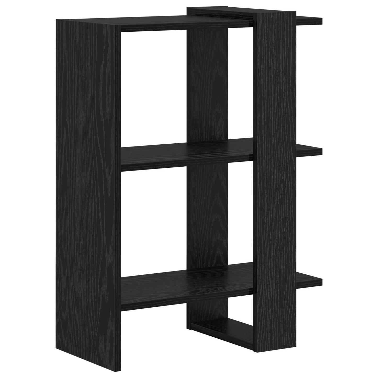 Könyvespolc 2 szintes 52 x 25 x 71,5 cm Szerelt Fa Fekete tölgy