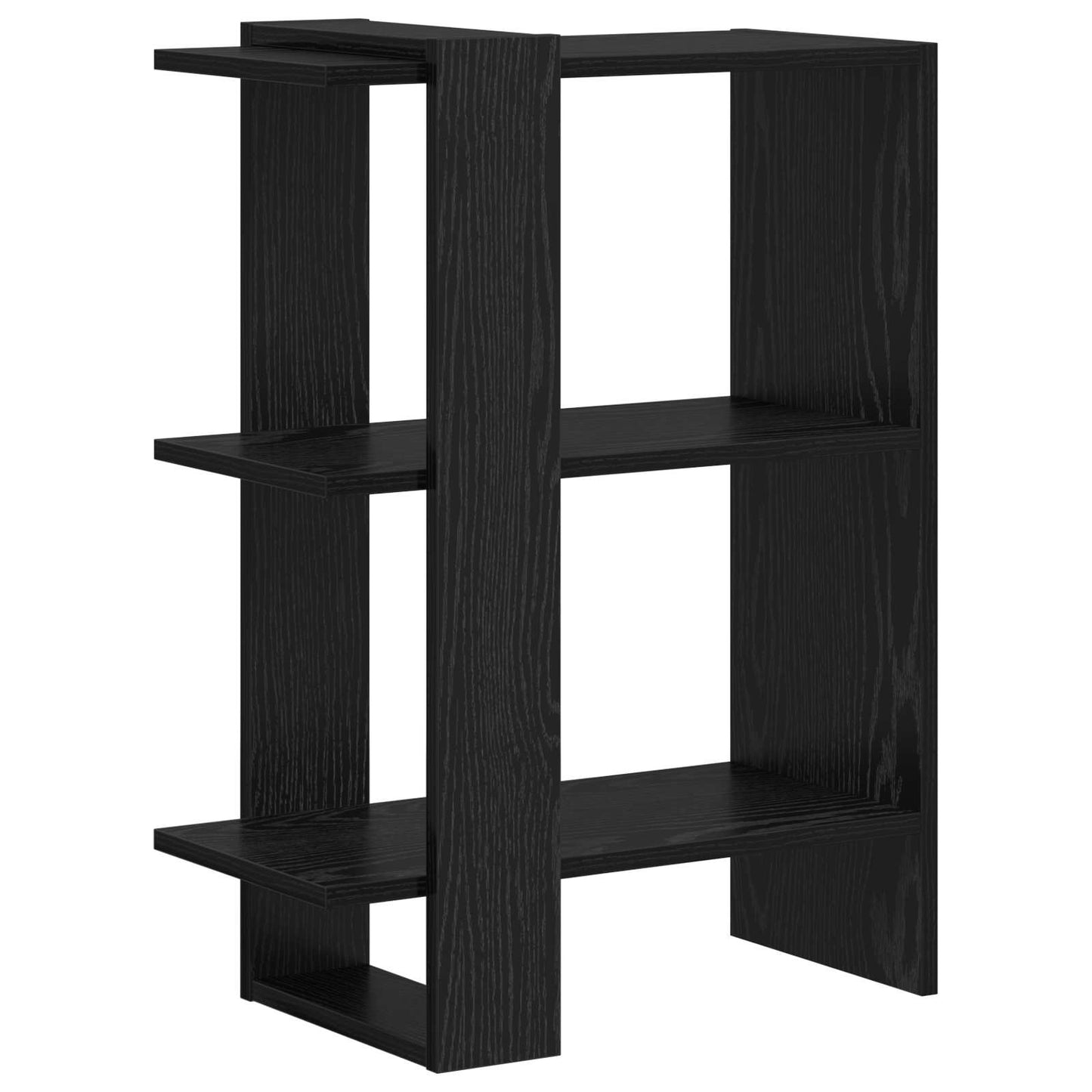 Könyvespolc 2 szintes 52 x 25 x 71,5 cm Szerelt Fa Fekete tölgy
