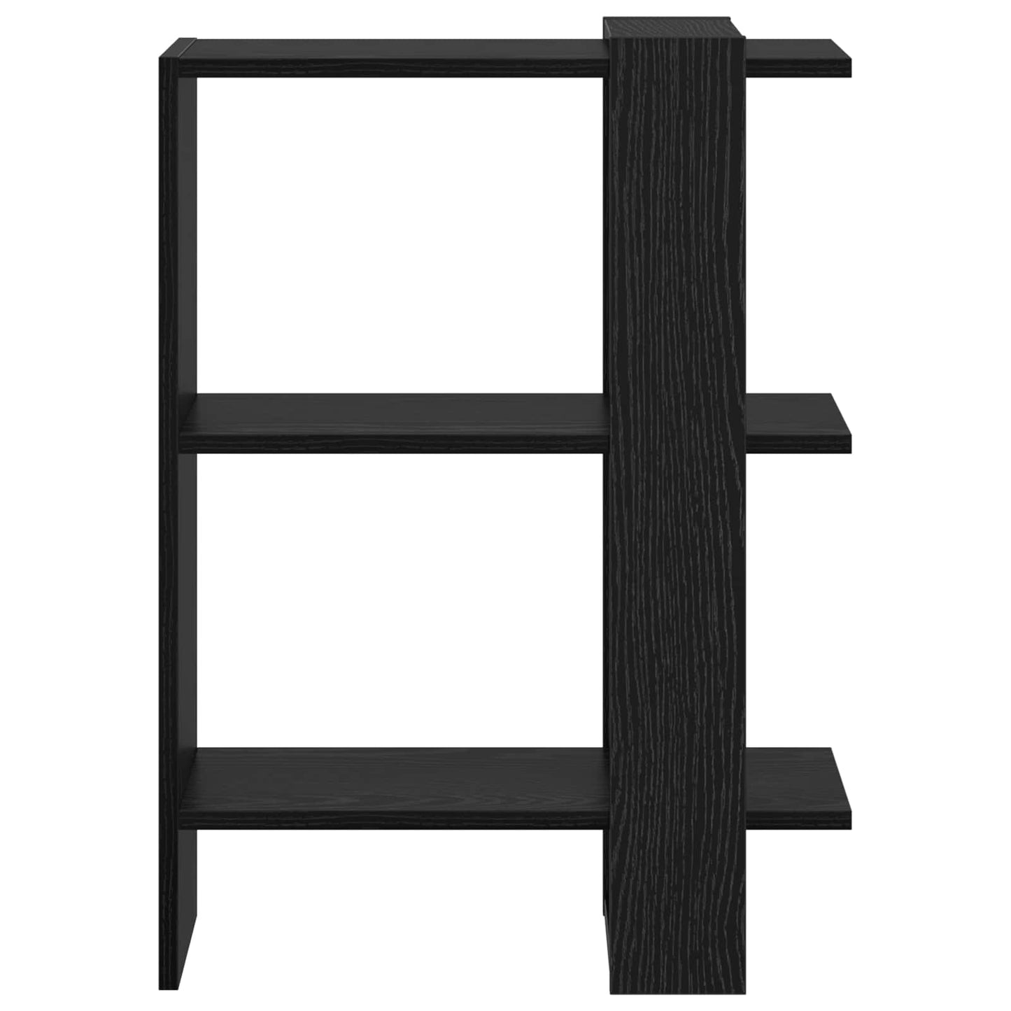 Könyvespolc 2 szintes 52 x 25 x 71,5 cm Szerelt Fa Fekete tölgy