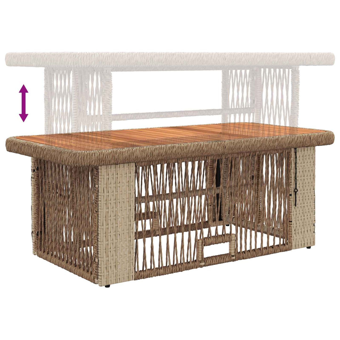 Kert étkező szett párnával 4 pcs Beige és krém polirattan
