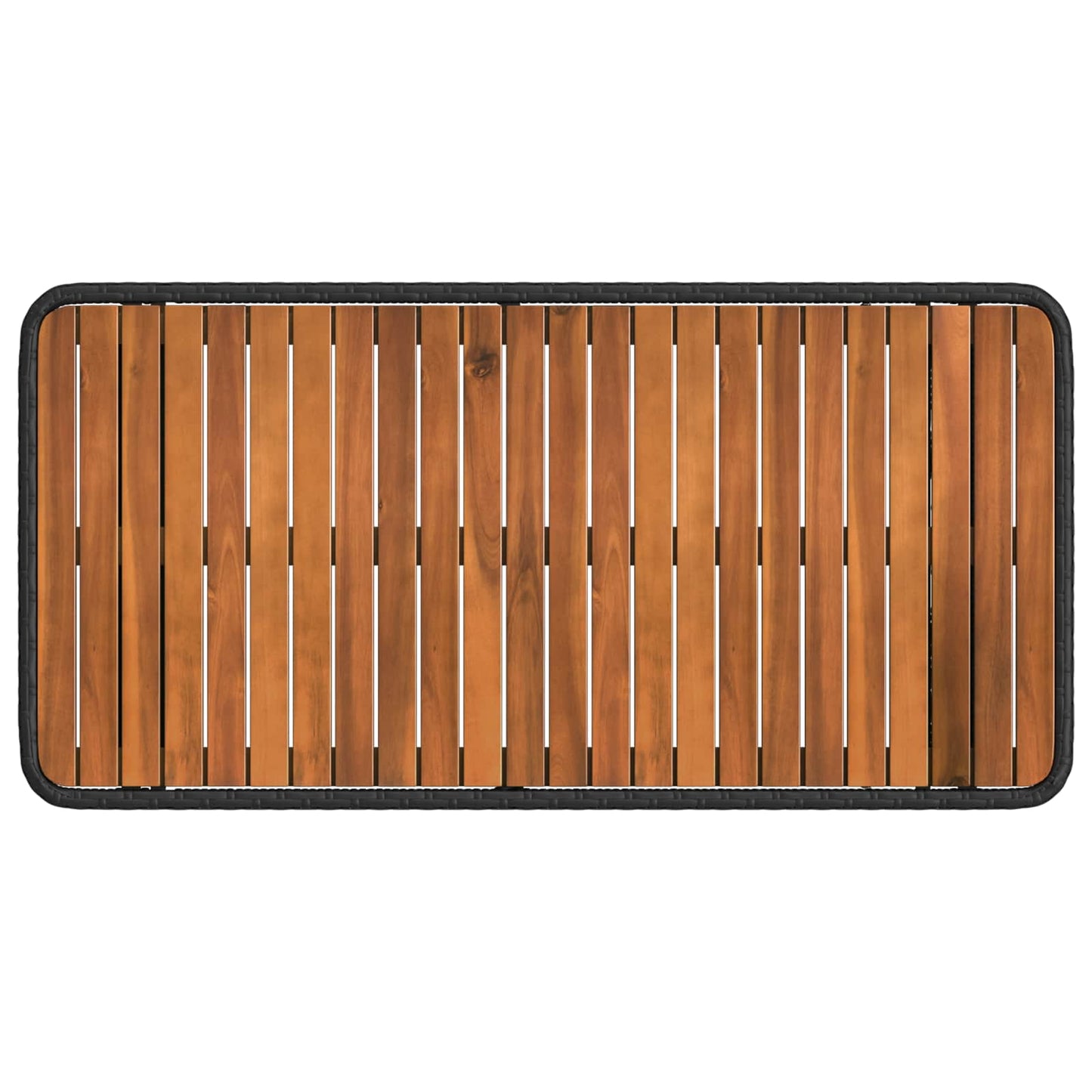 Kert étkező szett 4 pcs Fekete és Szürke Poli Rattan és Akácfa
