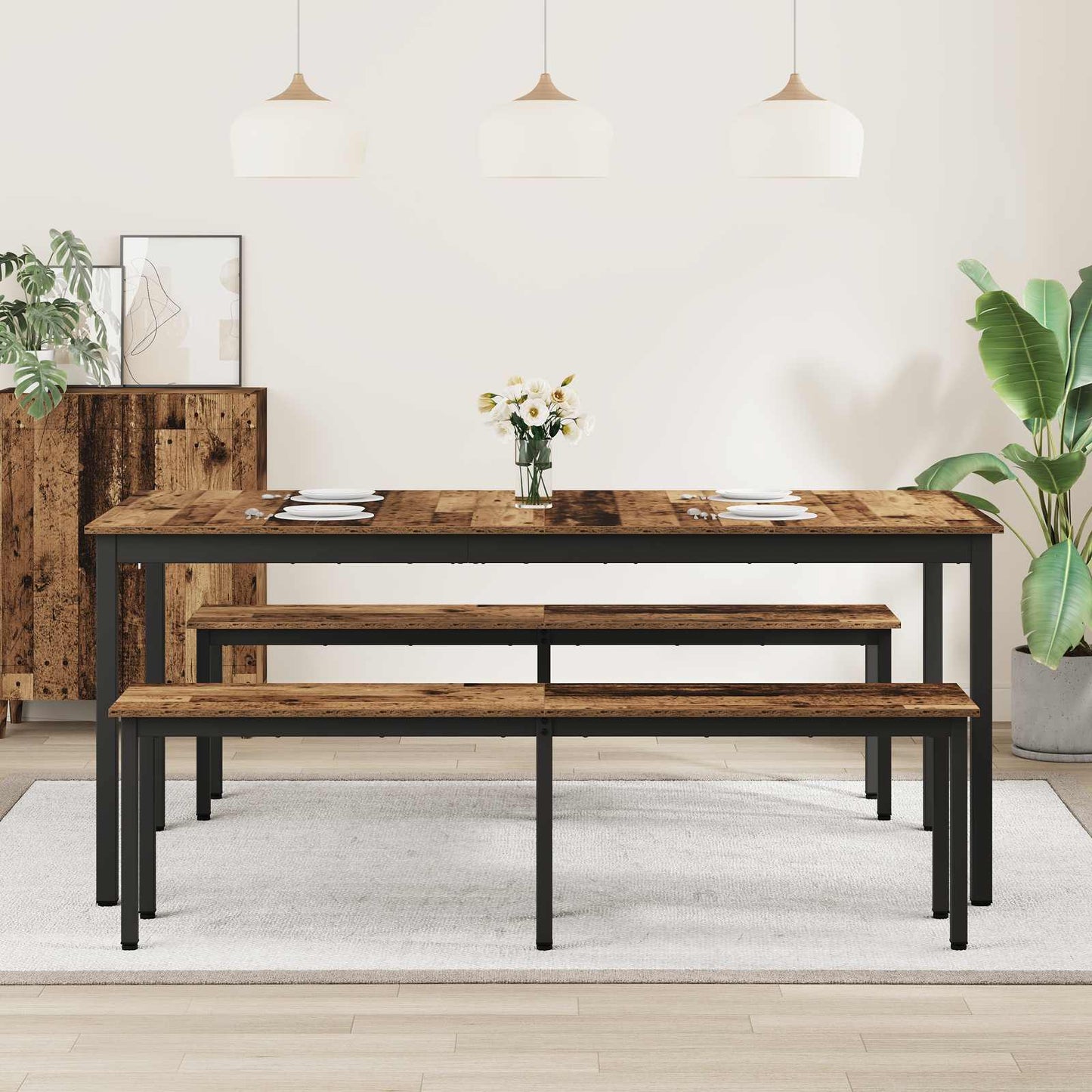 Étkezőasztalok 2 pcs 180 x 90 x 75 cm Faanyag Négyszögletes