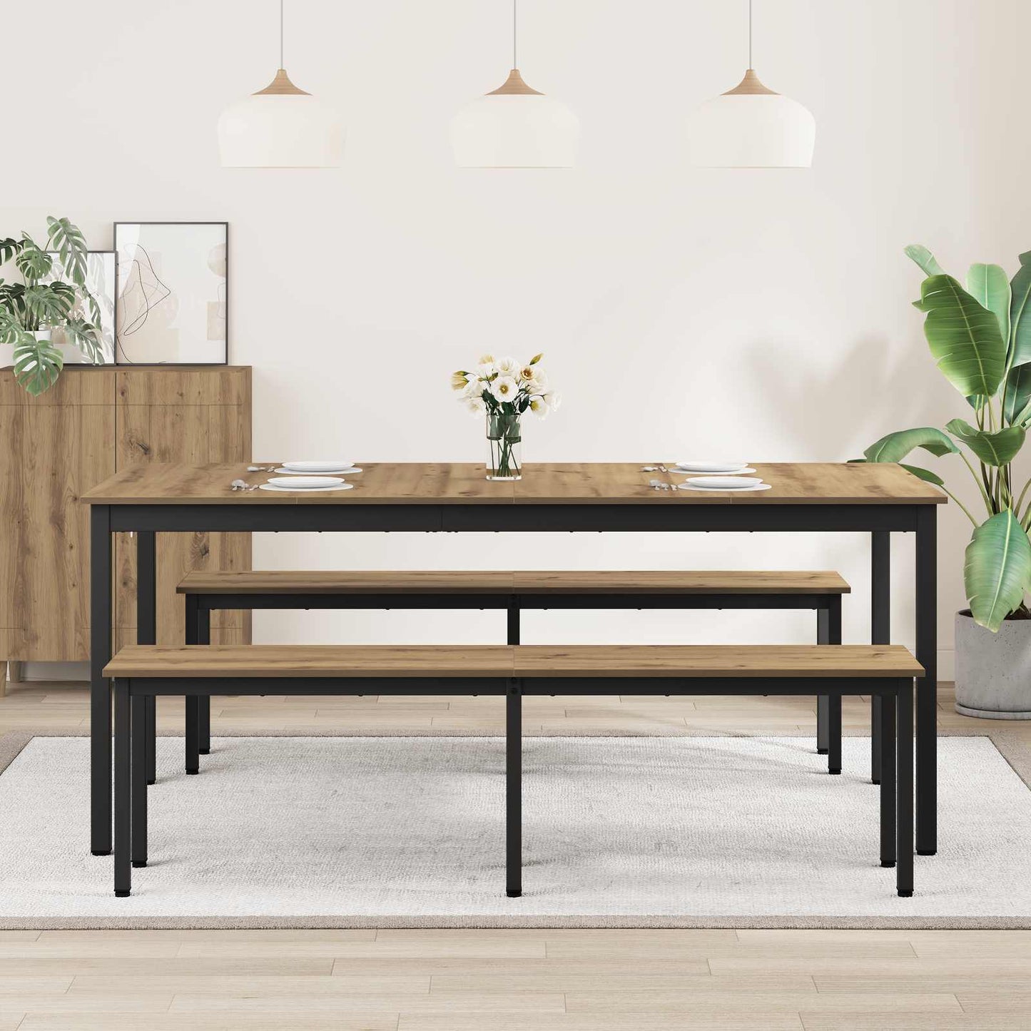Étkezőasztalok 180 x 90 x 75 cm Szerelt Fa Négyszögletes