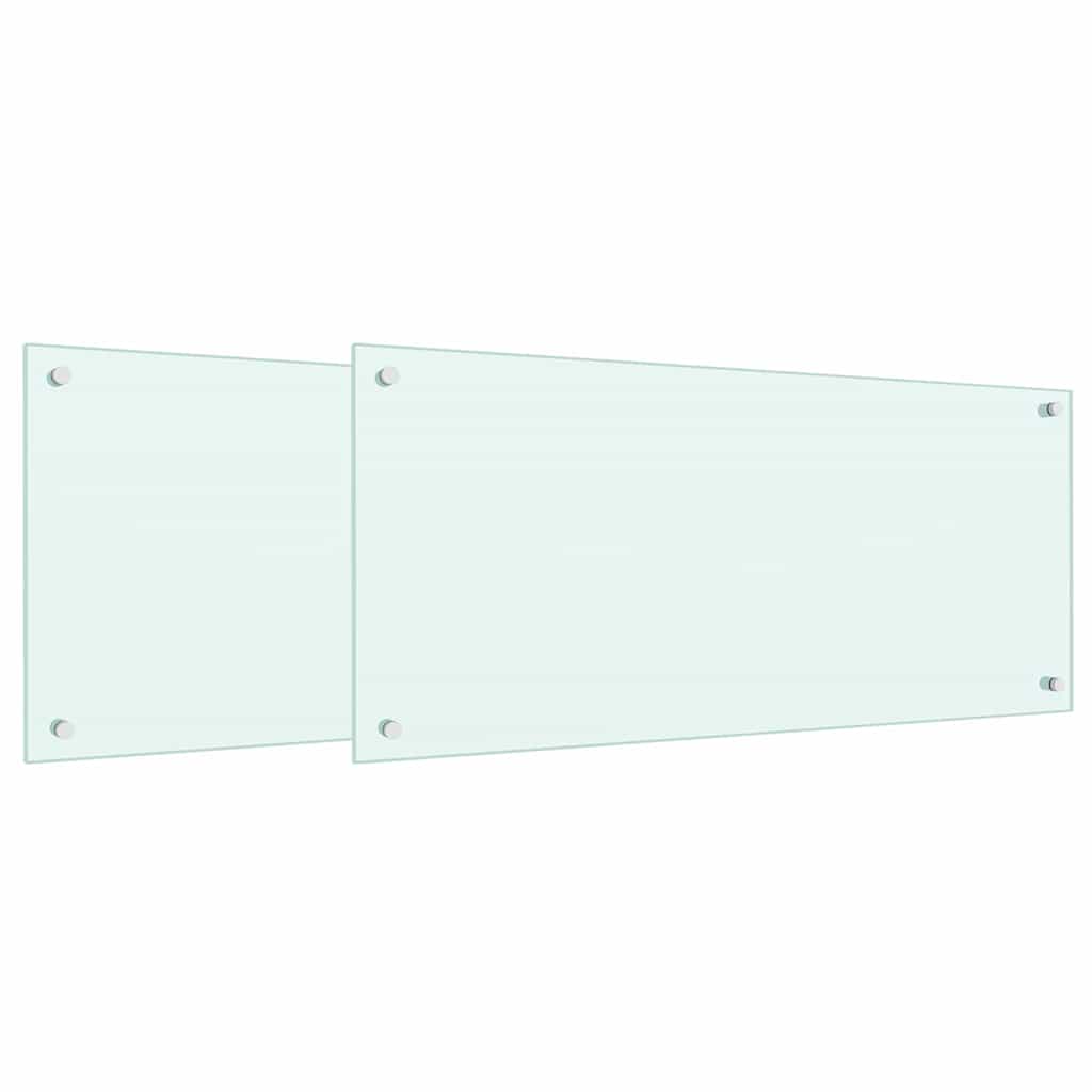 Konyhai hátfal 2 pcs Fehér 90 x 40 cm edzett üveg