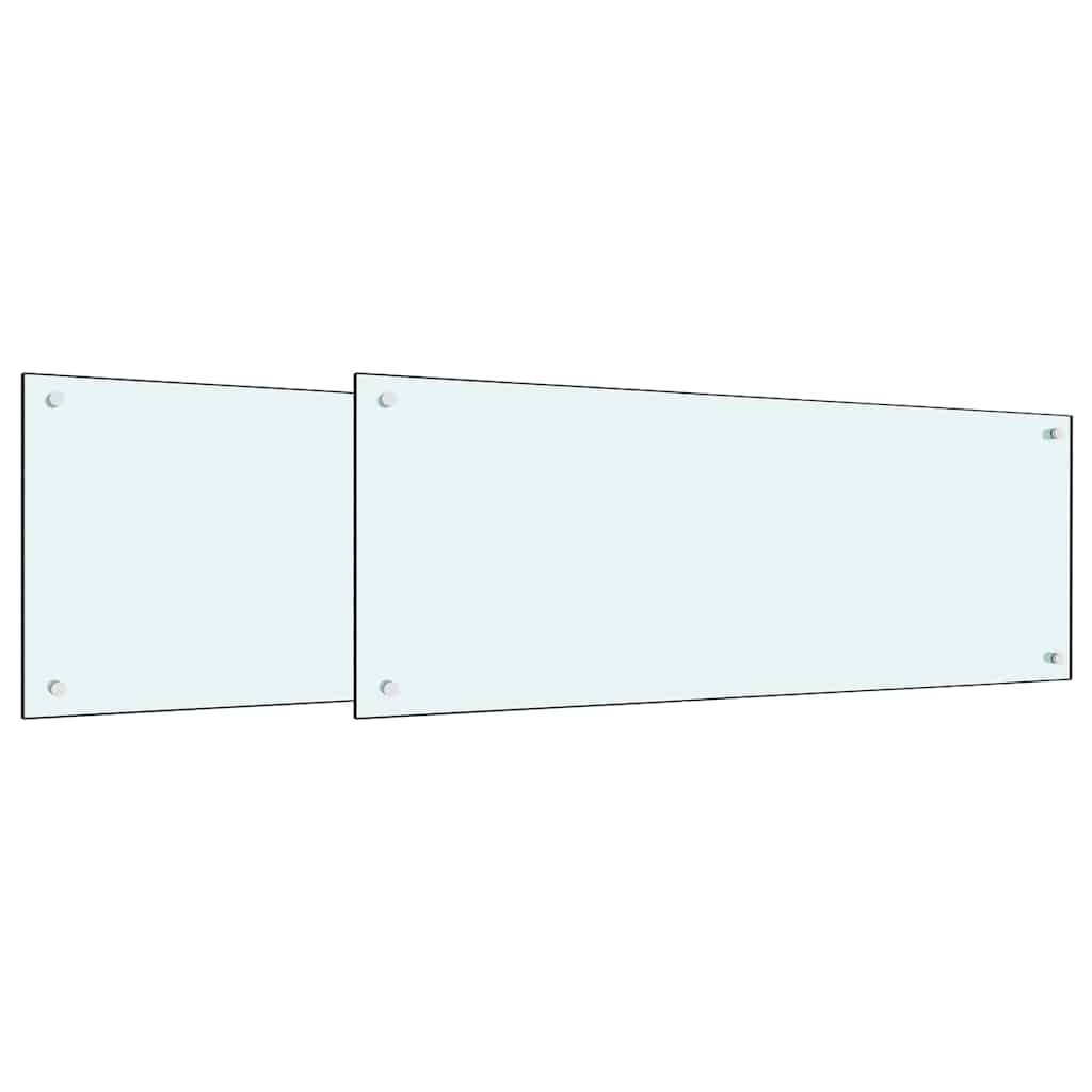 Konyhai hátfal 2 pcs Fehér 100 x 40 cm edzett üveg