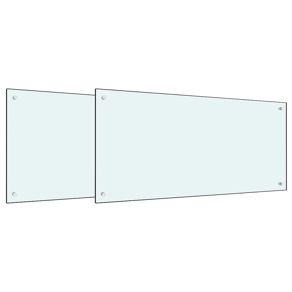 Konyhai hátfal 2 pcs Fehér 100 x 50 cm edzett üveg