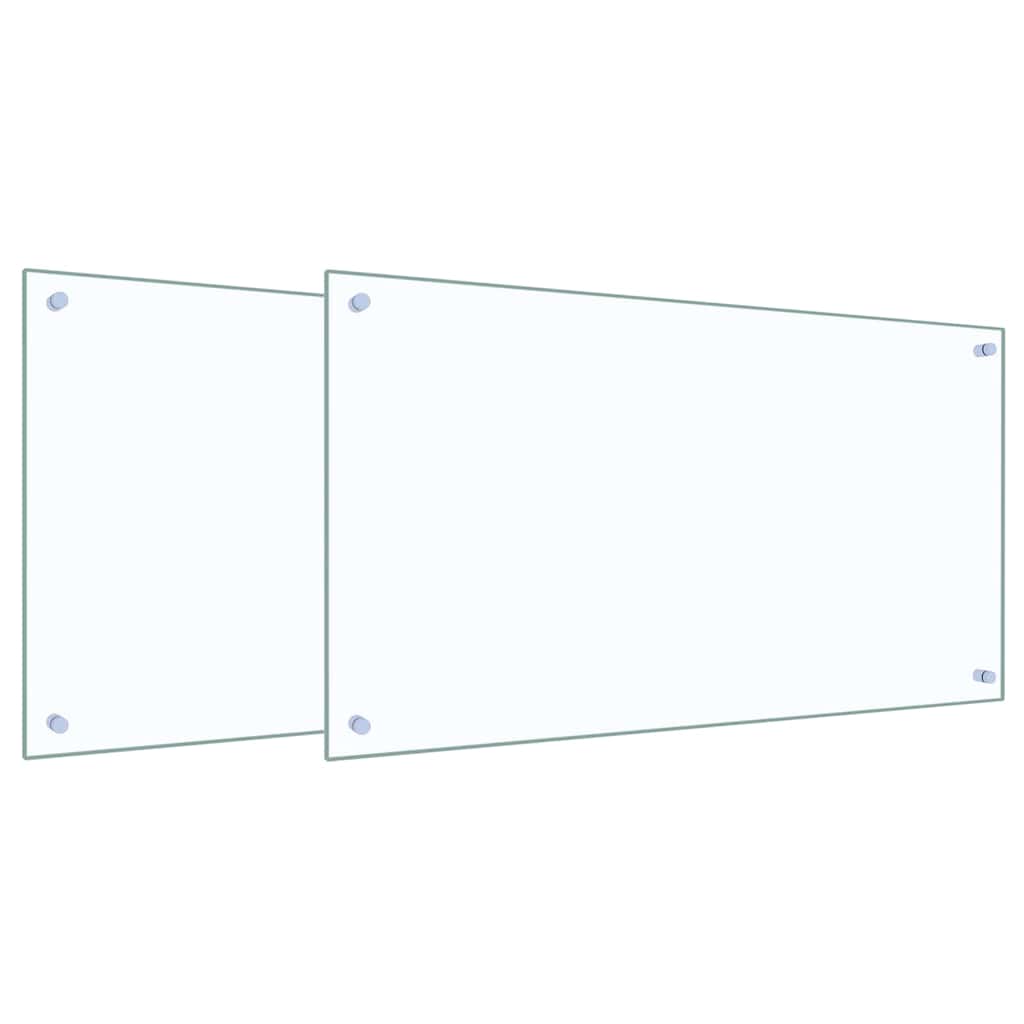 Konyhai hátfal 2 pcs Átlátszó 90 x 50 cm edzett üveg