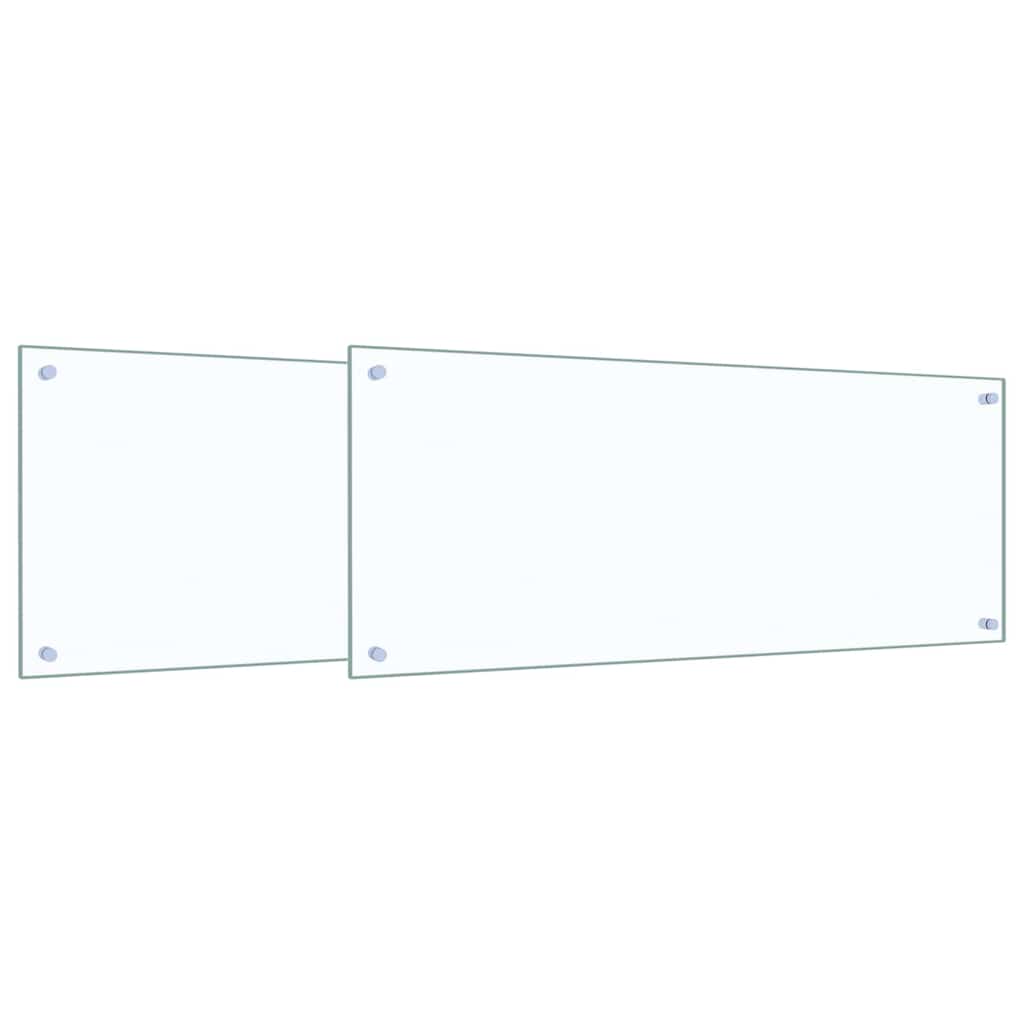 Konyhai hátfal 2 pcs Átlátszó 100 x 40 cm edzett üveg
