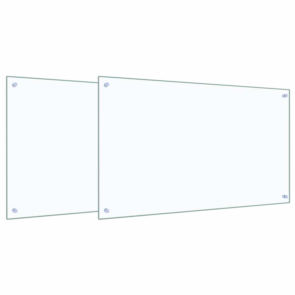 Konyhai hátfal 2 pcs Átlátszó 100 x 60 cm edzett üveg