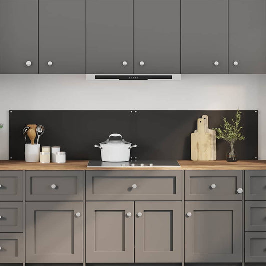 Konyhai hátfal 2 pcs Fekete 100 x 40 cm edzett üveg