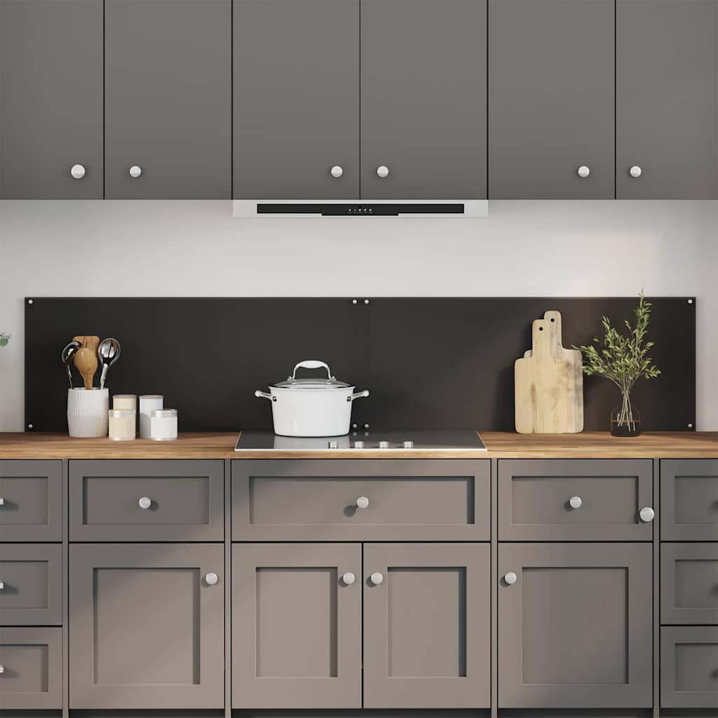 Konyhai hátfal 2 pcs Fekete 100 x 40 cm edzett üveg