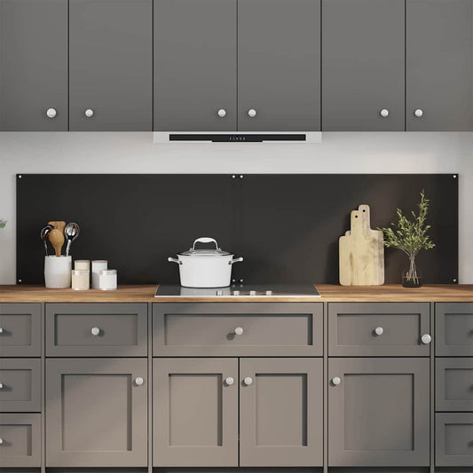 Konyhai hátfal 2 pcs Fekete 100 x 50 cm edzett üveg