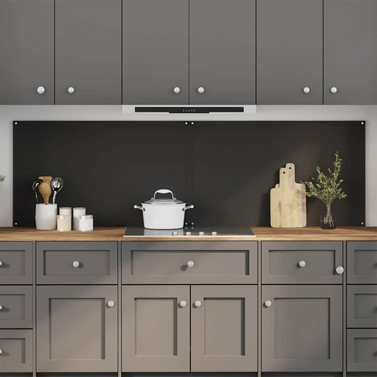 Konyhai hátfal 2 pcs Fekete 100 x 60 cm edzett üveg