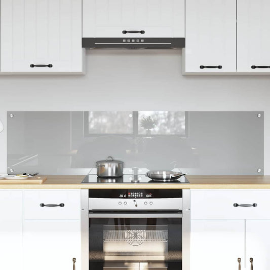 Konyhai hátfal 2 pcs Világosszürke 80 x 40 cm edzett üveg