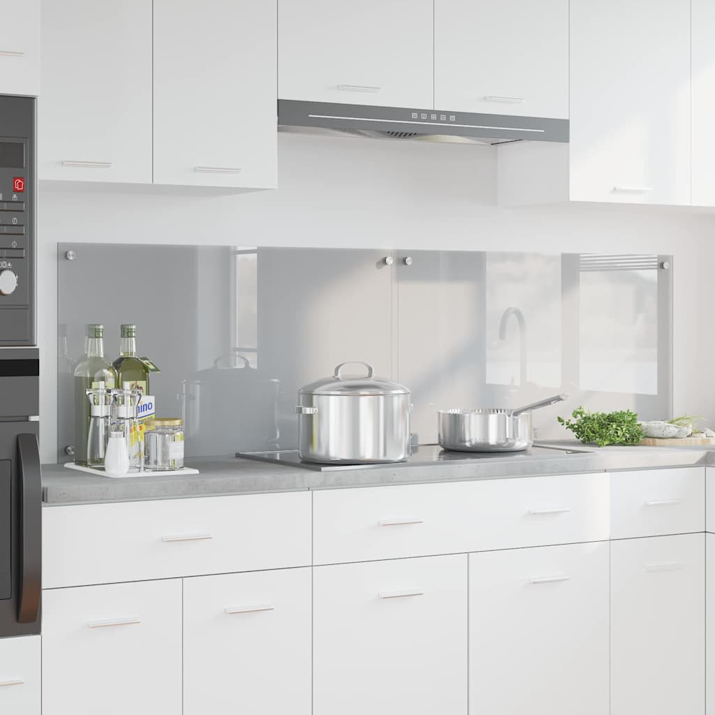 Konyhai hátfal 2 pcs Világosszürke 90 x 50 cm edzett üveg