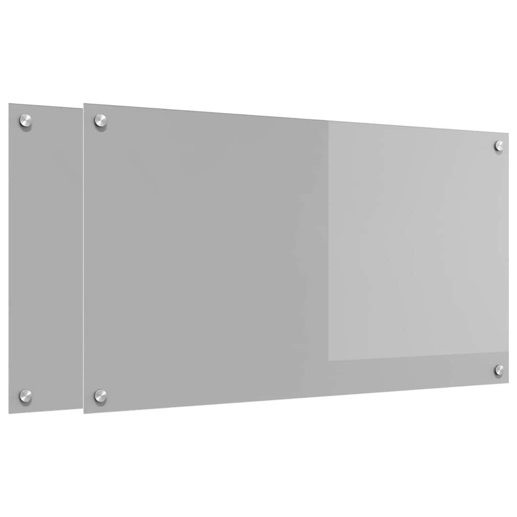 Konyhai hátfal 2 pcs Világosszürke 90 x 50 cm edzett üveg