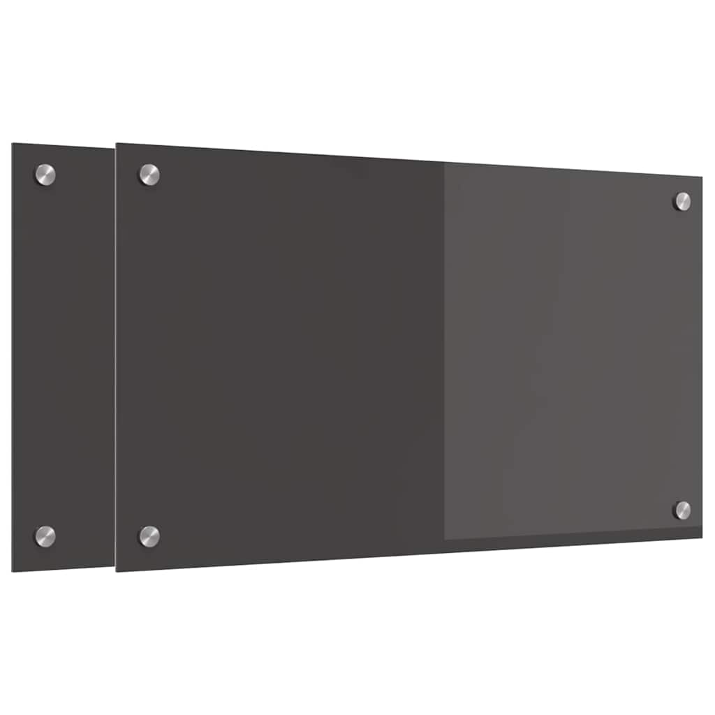 Konyhai hátfal 2 pcs Sötétszürke 70 x 40 cm edzett üveg
