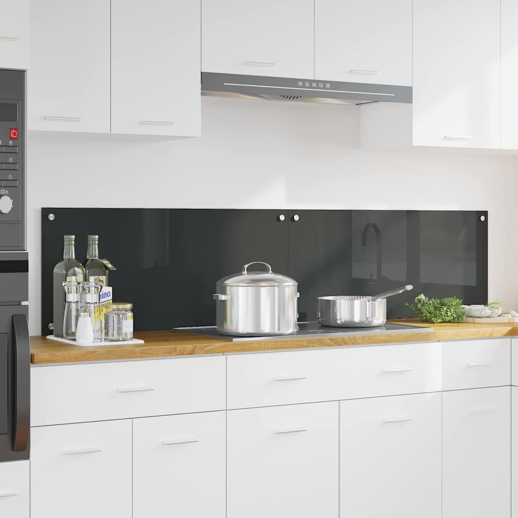 Konyhai hátfal 2 pcs Sötétszürke 90 x 40 cm edzett üveg