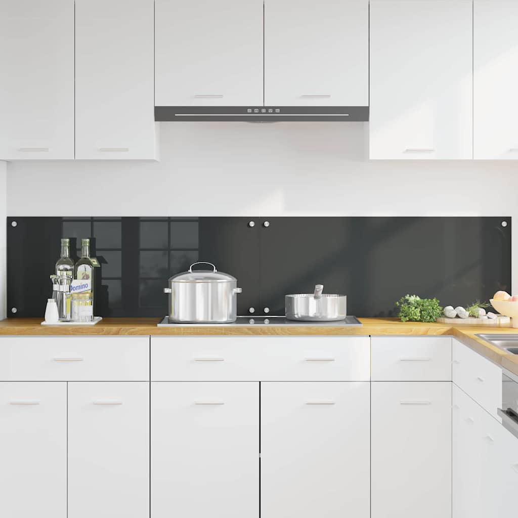 Konyhai hátfal 2 pcs Sötétszürke 100 x 40 cm edzett üveg