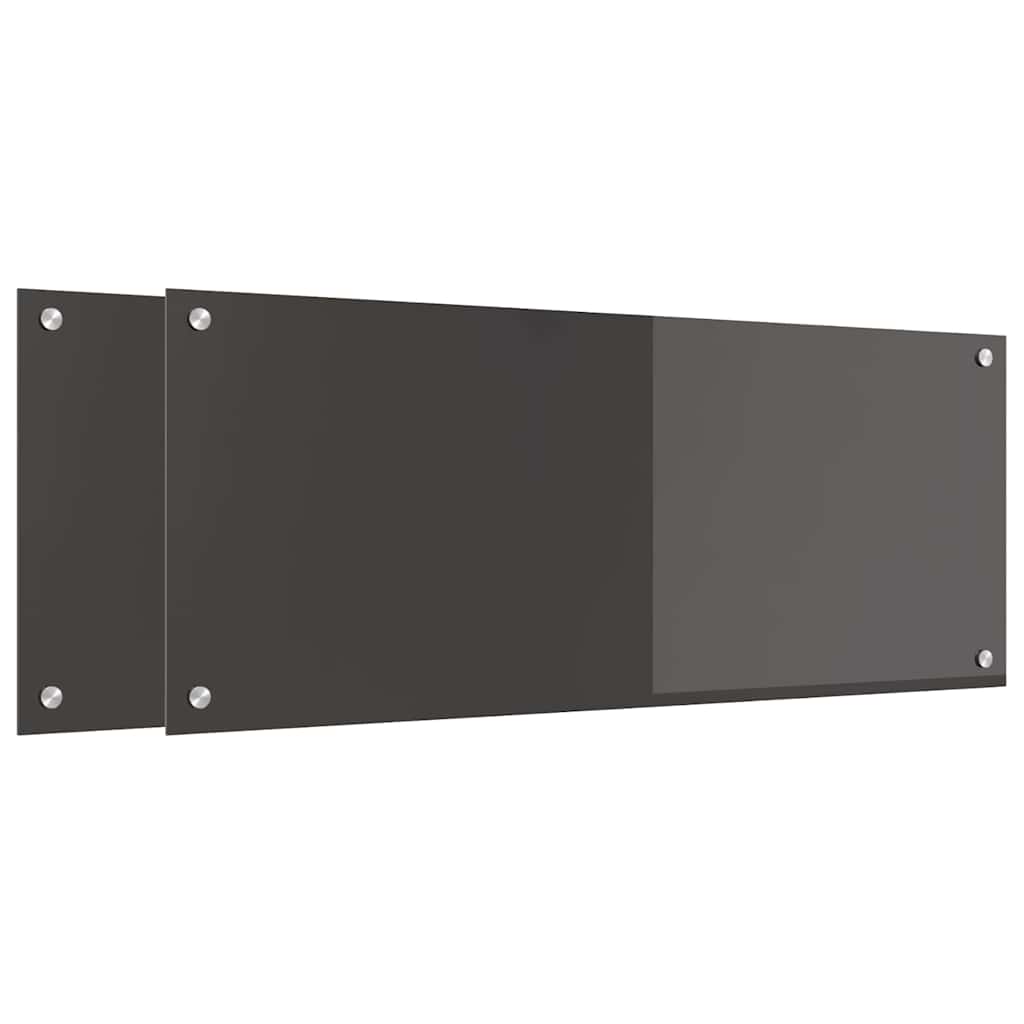 Konyhai hátfal 2 pcs Sötétszürke 100 x 40 cm edzett üveg