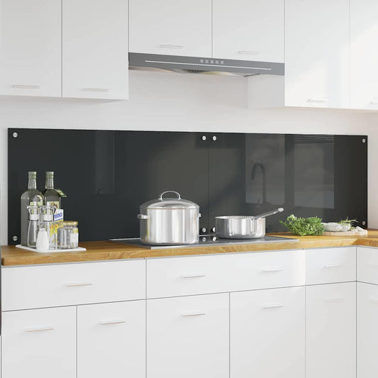 Konyhai hátfal 2 pcs Sötétszürke 100 x 50 cm edzett üveg