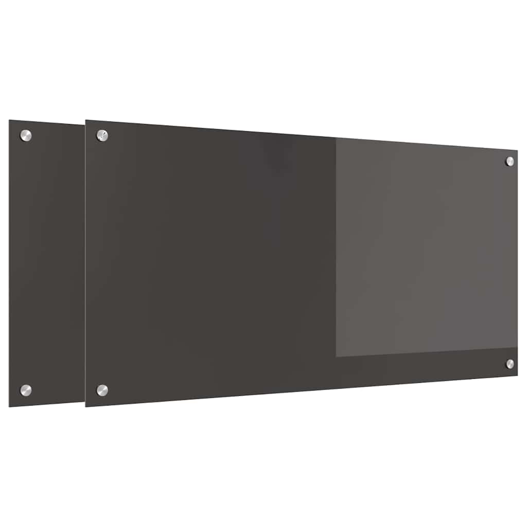 Konyhai hátfal 2 pcs Sötétszürke 100 x 50 cm edzett üveg