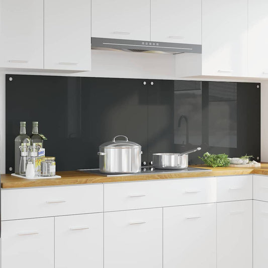 Konyhai hátfal 2 pcs Sötétszürke 100 x 60 cm edzett üveg