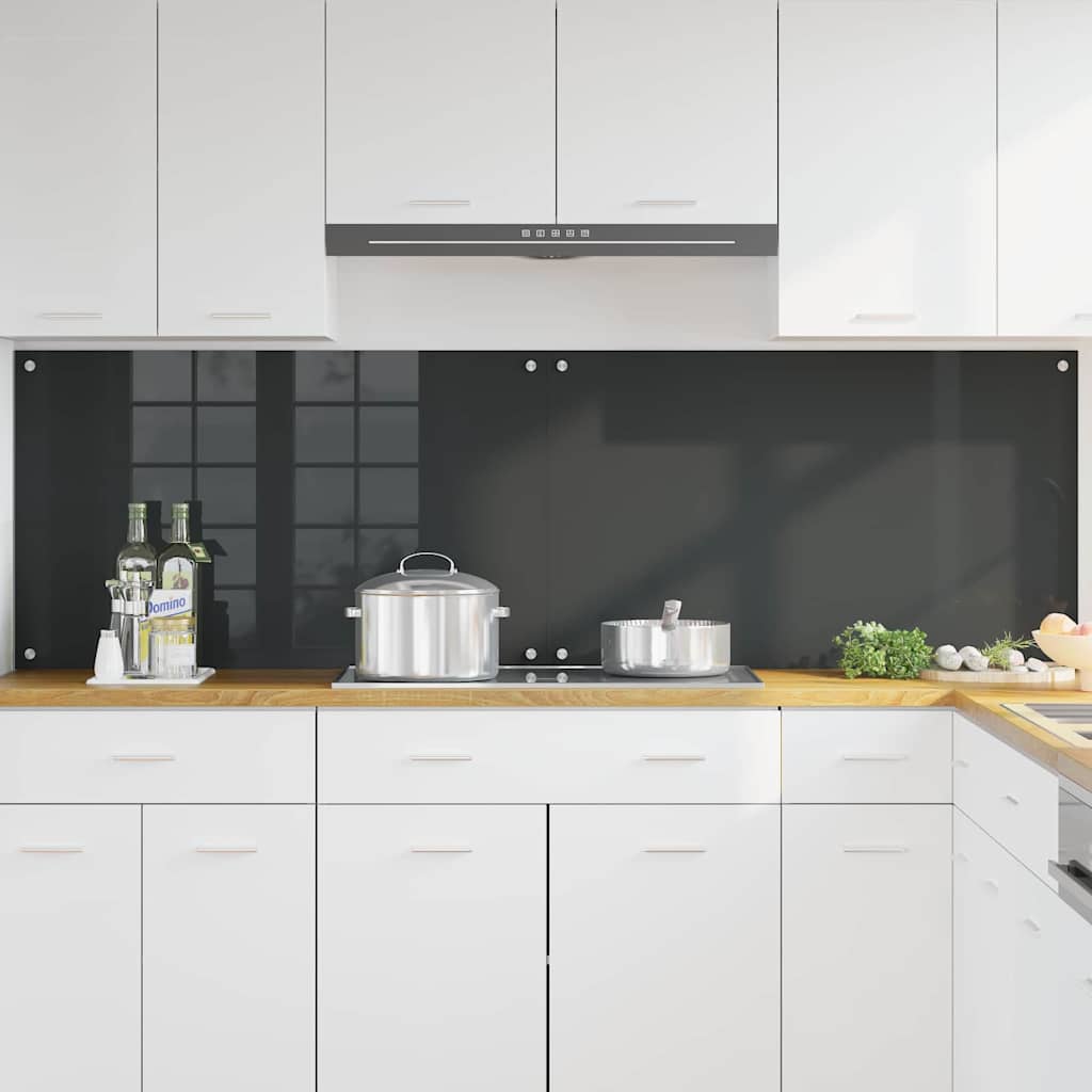 Konyhai hátfal 2 pcs Sötétszürke 100 x 60 cm edzett üveg