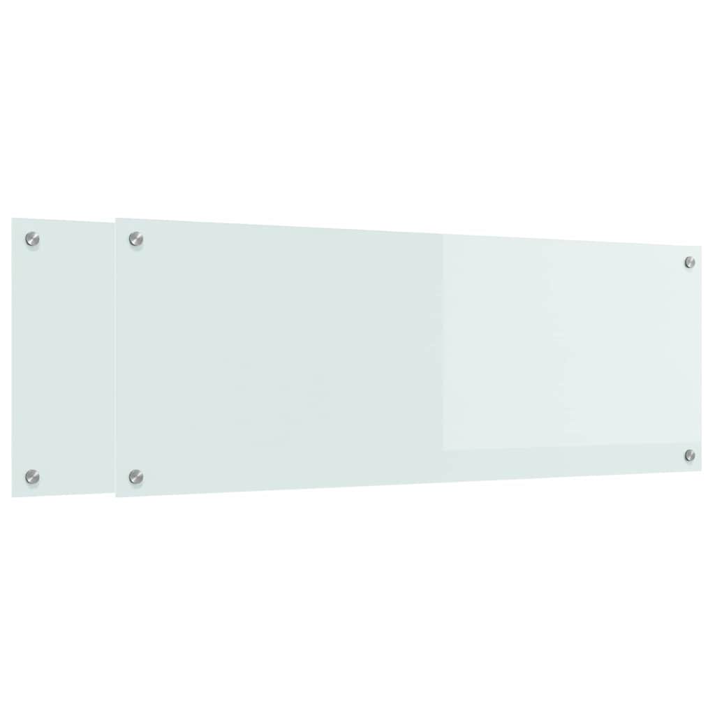 Konyhai hátfal 2 pcs Fehér 110 x 40 cm edzett üveg