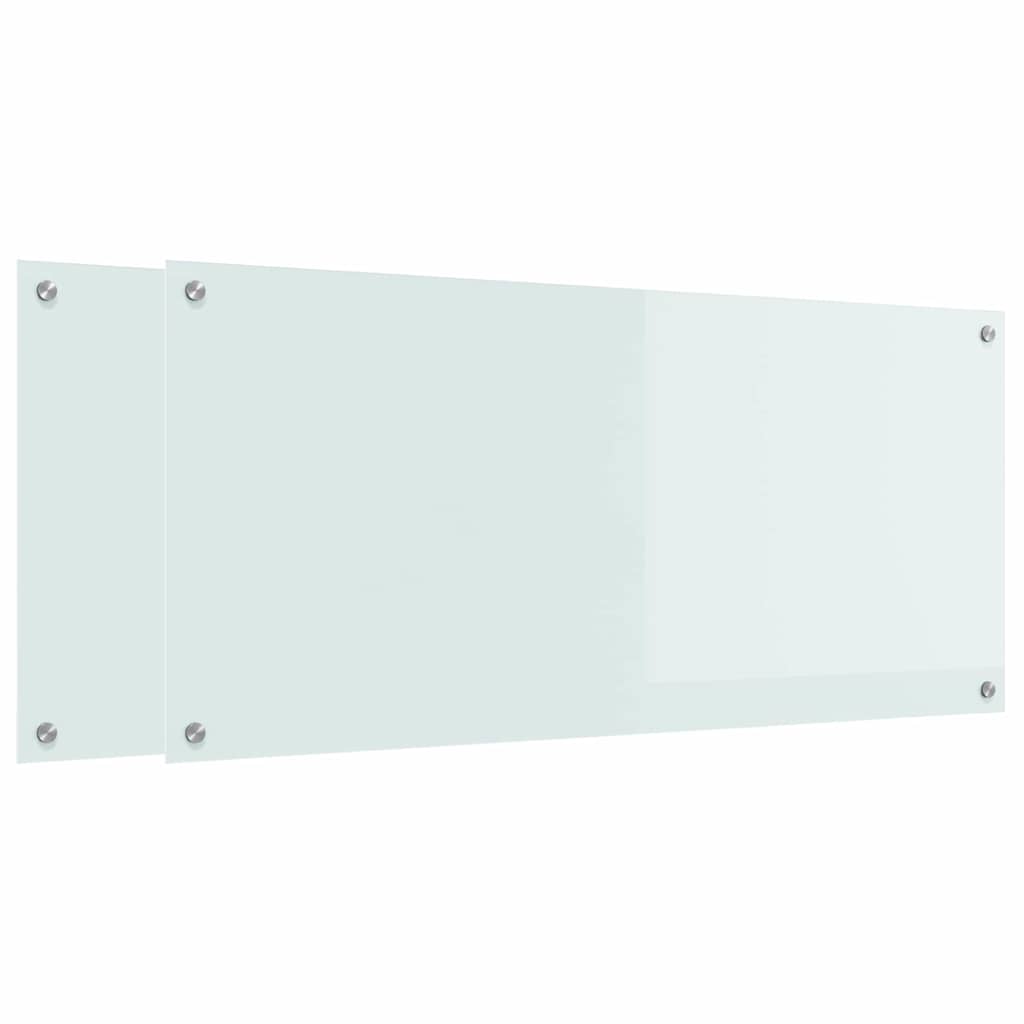 Konyhai hátfal 2 pcs Fehér 110 x 50 cm edzett üveg