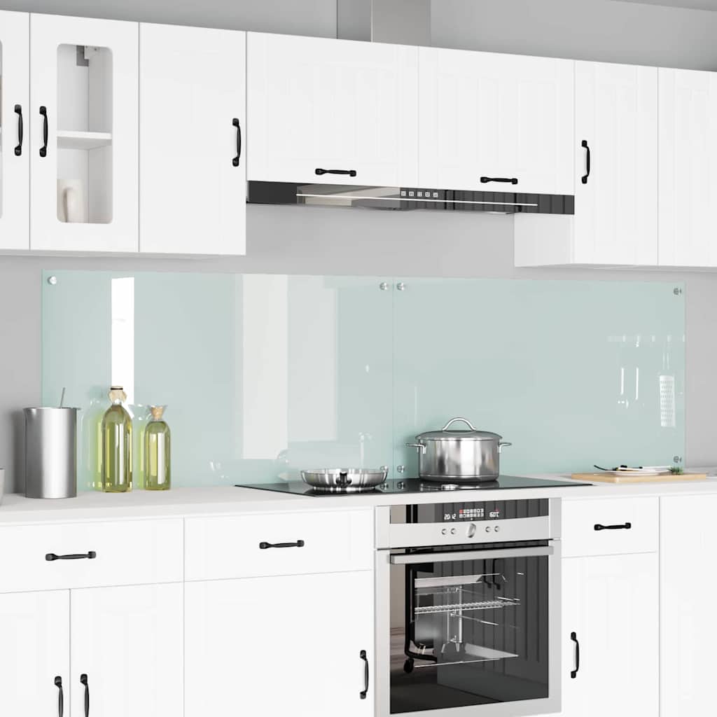 Konyhai hátfal 2 pcs Fehér 110 x 60 cm edzett üveg