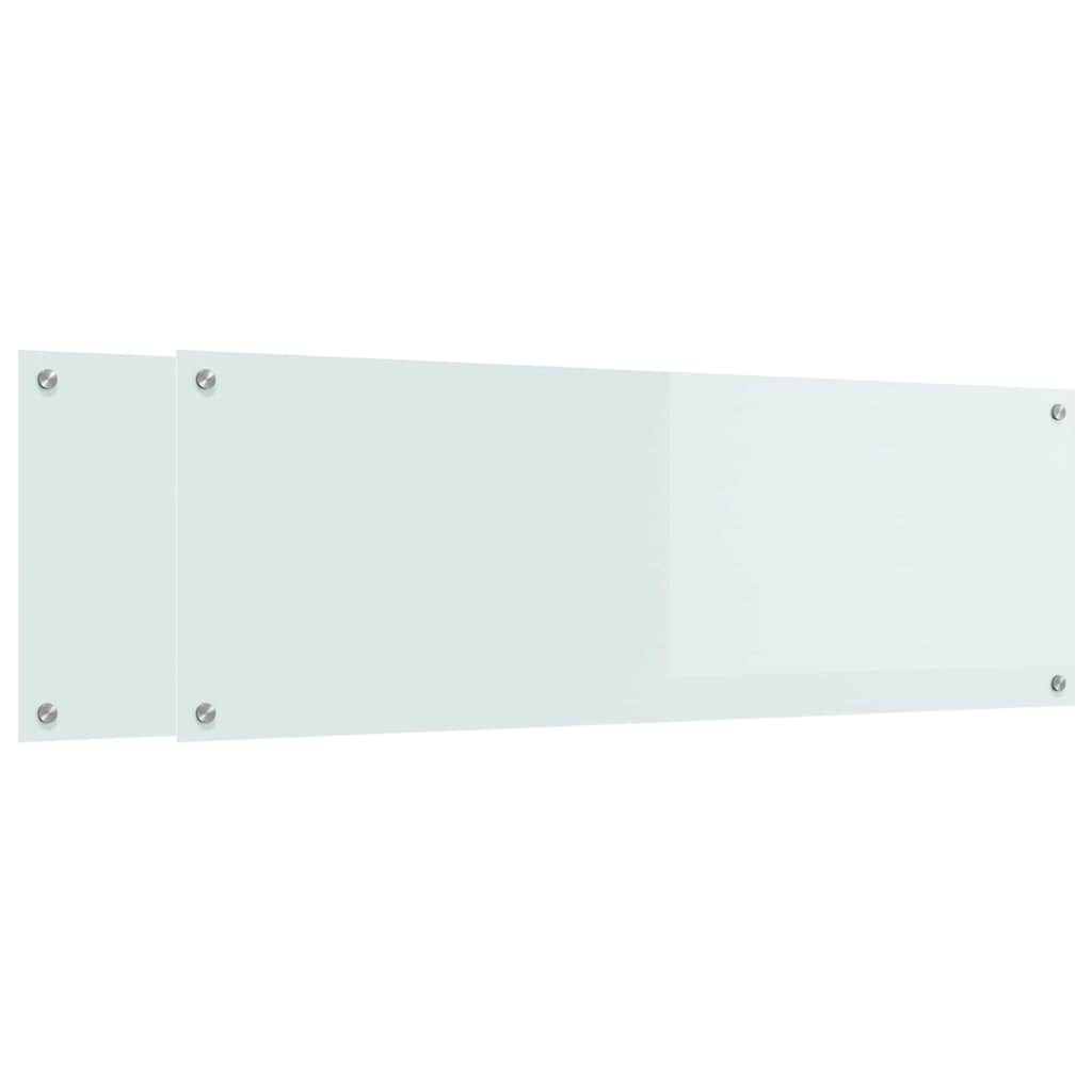 Konyhai hátfal 2 pcs Fehér 120 x 40 cm edzett üveg
