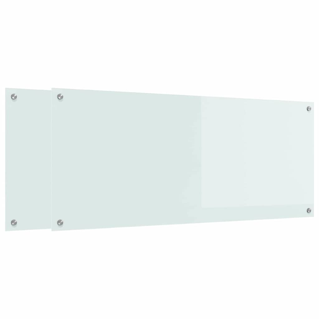 Konyhai hátfal 2 pcs Fehér 120 x 50 cm edzett üveg