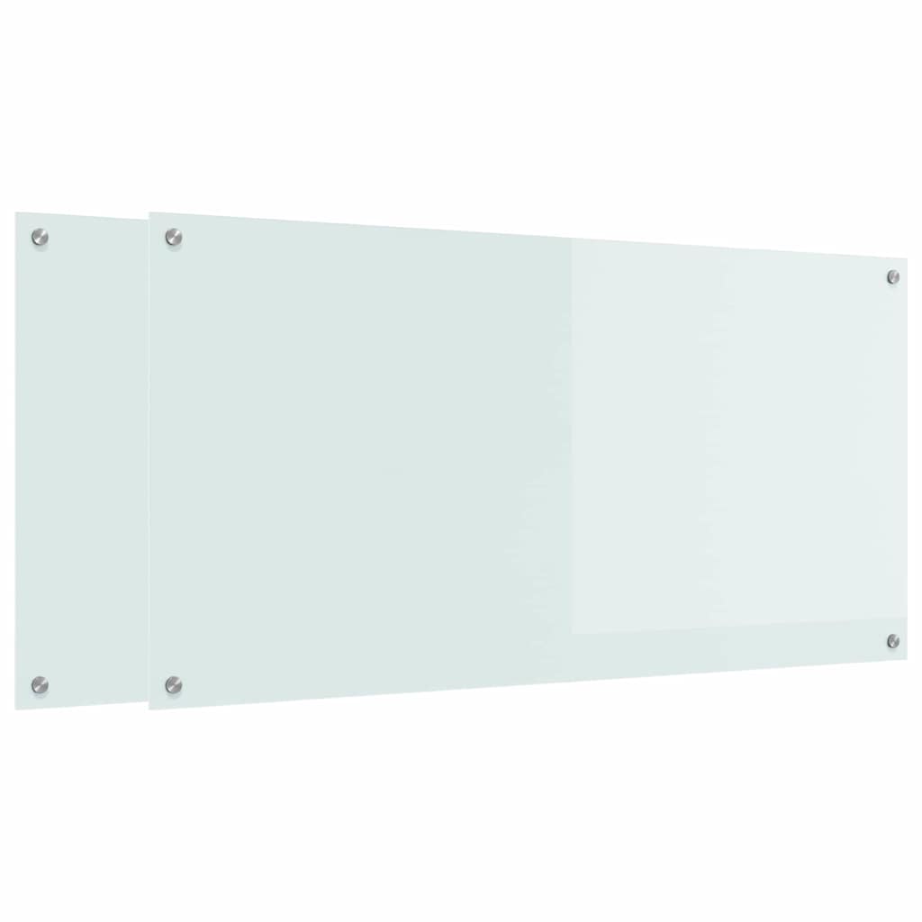 Konyhai hátfal 2 pcs Fehér 120 x 60 cm edzett üveg
