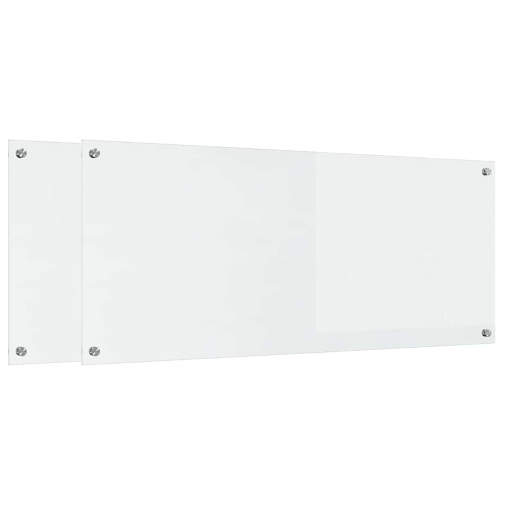 Konyhai hátfal 2 pcs Átlátszó 120 x 50 cm edzett üveg