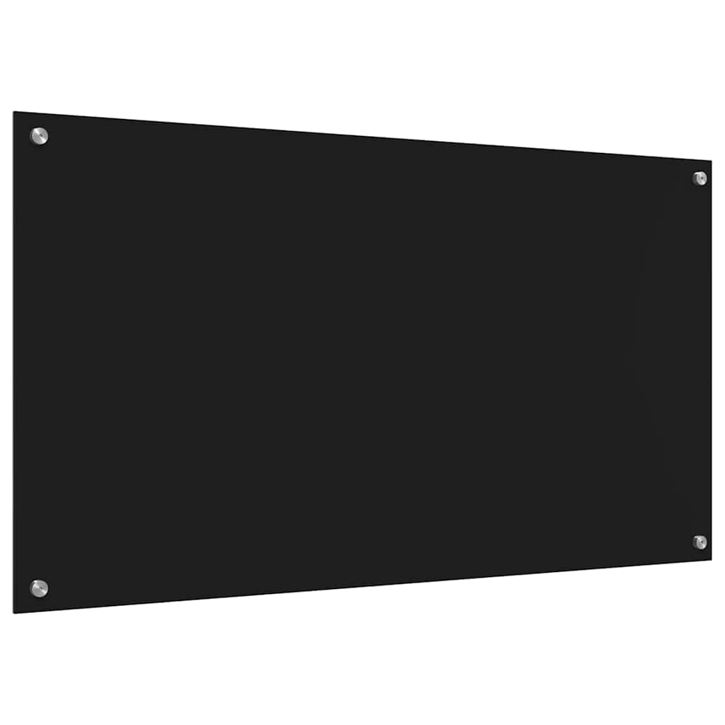 Konyhai hátfal 2 pcs Fekete 110 x 60 cm edzett üveg